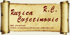 Ružica Cvjetinović vizit kartica